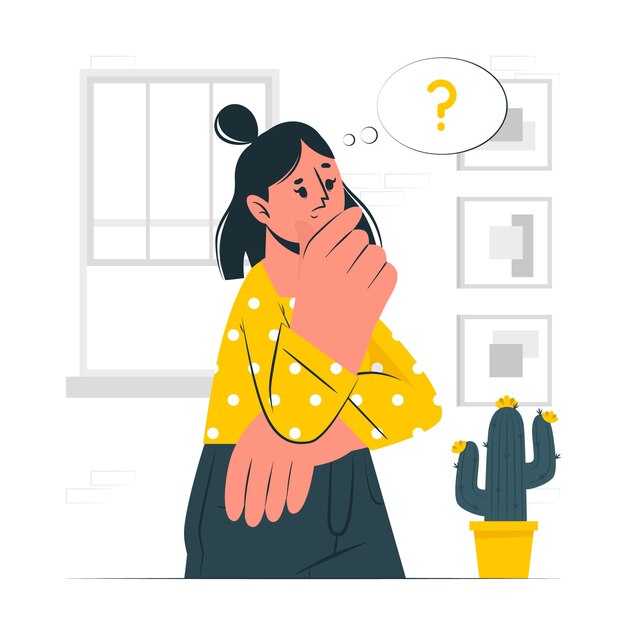 Ilustración de concepto de pensamiento de mujer