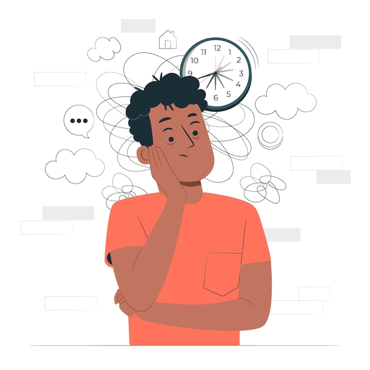 Vector gratuito ilustración del concepto de pensar demasiado