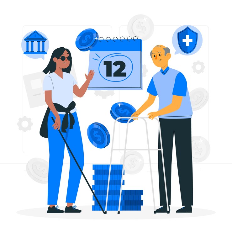 Vector gratuito ilustración del concepto de pensión de invalidez