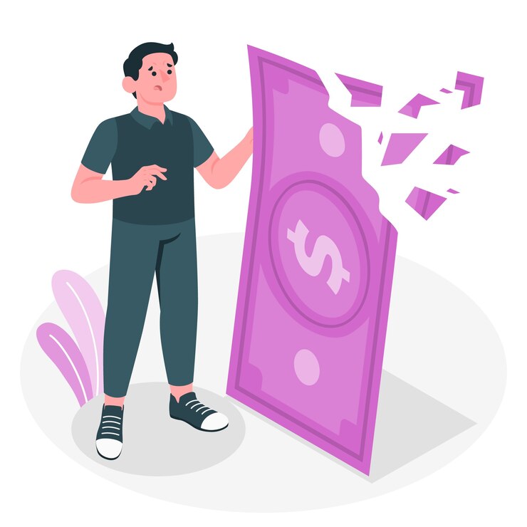 Vector gratuito ilustración del concepto de pérdida de dinero