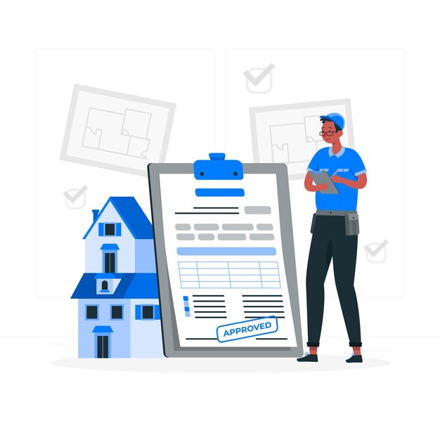Ilustración de concepto de permiso de construcción