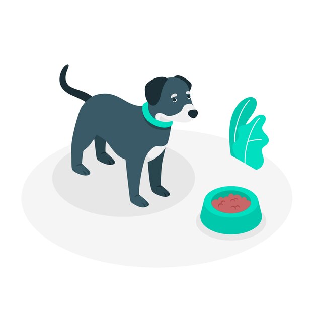 Ilustración de concepto de perro cauteloso