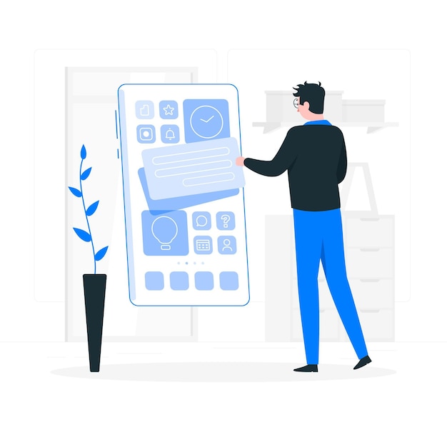 Ilustración de concepto de personalización de teléfono