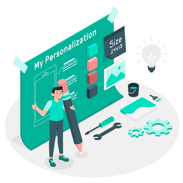 Ilustración del concepto de personalización
