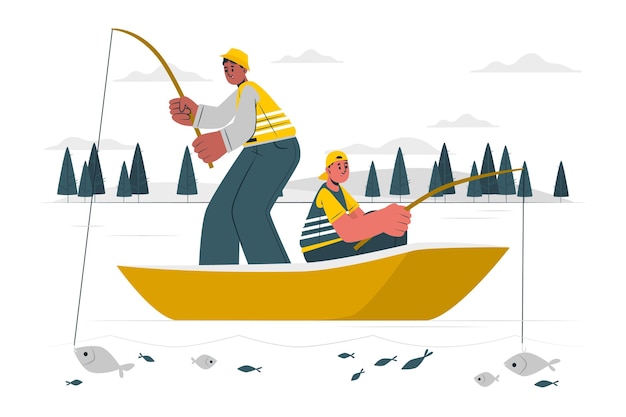 Ilustración del concepto de pesca