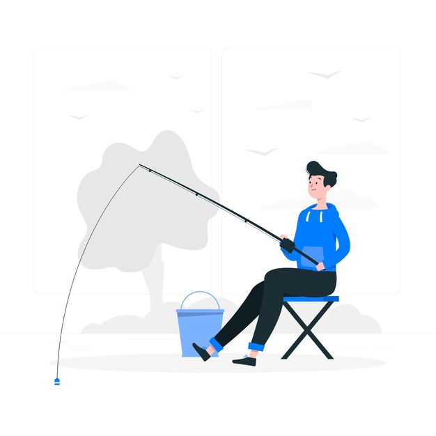 Ilustración de concepto pescar