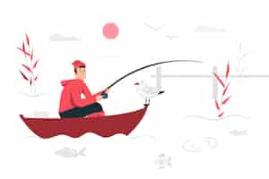 Vector gratuito ilustración de concepto pescar