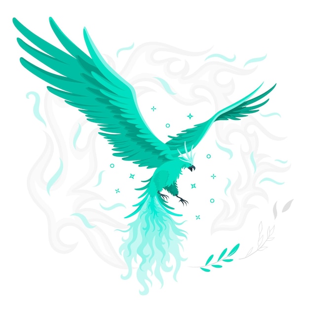 Ilustración del concepto de Phoenix volando