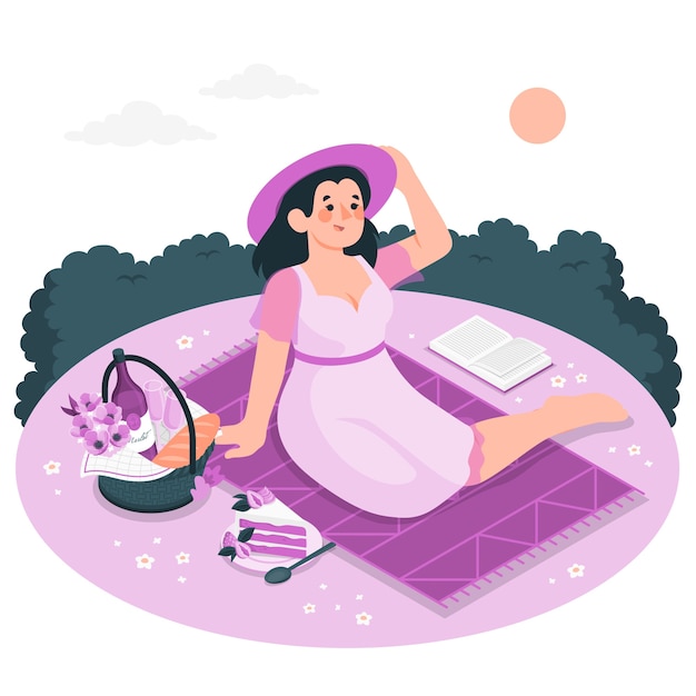 Ilustración de concepto de picnic de moda