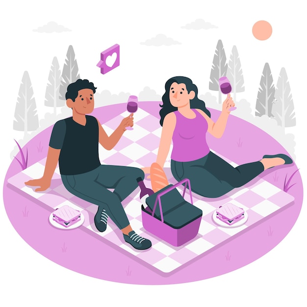 Vector gratuito ilustración del concepto de picnic