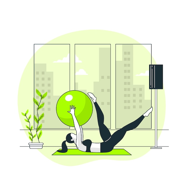 Ilustración del concepto de pilates
