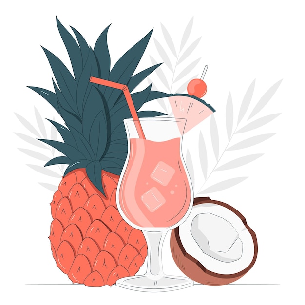 Ilustración del concepto de piña colada