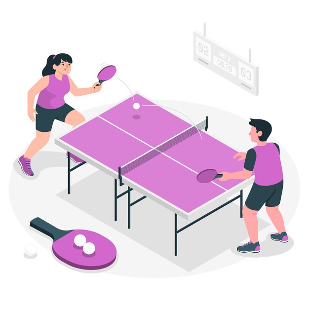 Ilustración del concepto de ping pong