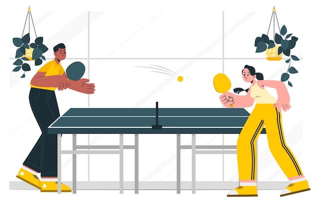 Ilustración del concepto de ping pong