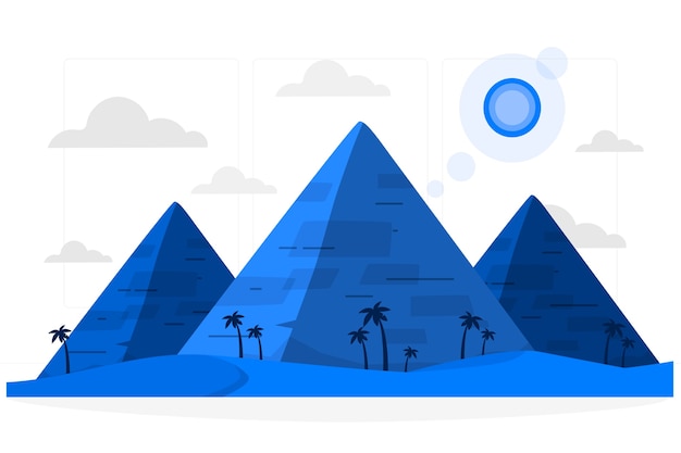 Vector gratuito ilustración del concepto de pirámide del desierto