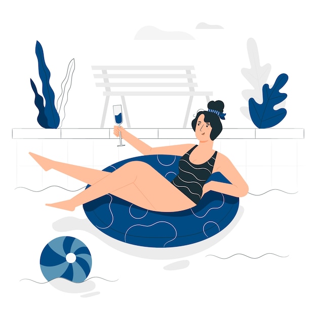 Ilustración de concepto en la piscina