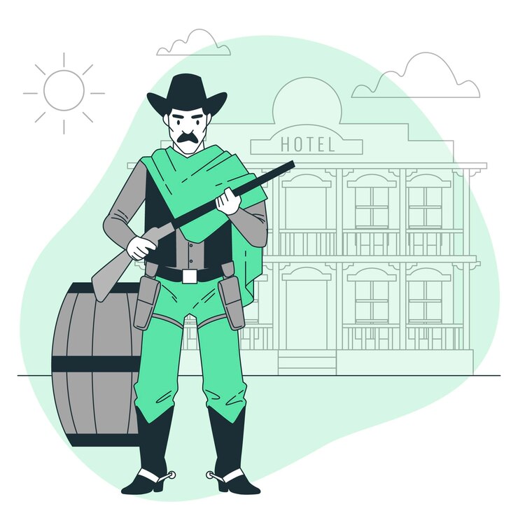Vector gratuito ilustración del concepto de pistolero
