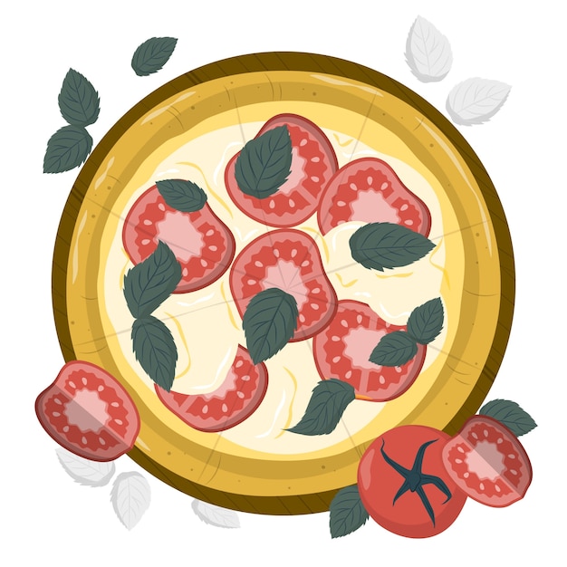 Vector gratuito ilustración del concepto de pizza caprese