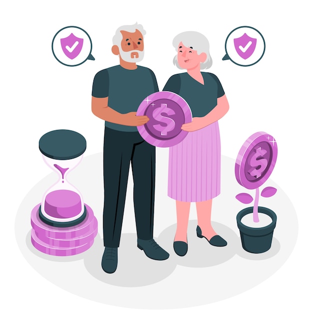 Vector gratuito ilustración del concepto de plan de pensiones