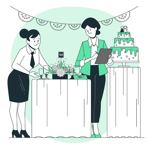 Ilustración del concepto de planificador de bodas