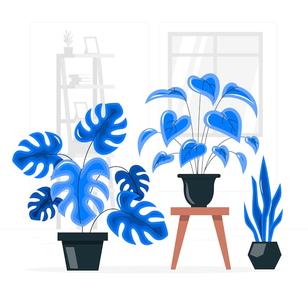 Vector gratuito ilustración del concepto de plantas en macetas