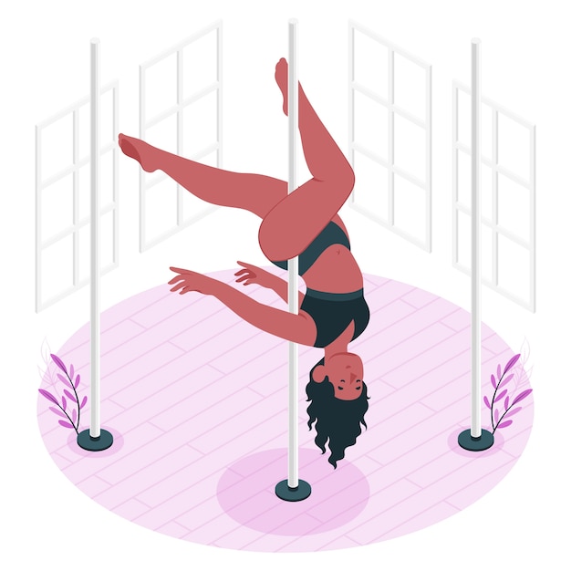 Vector gratuito ilustración del concepto de pole dance