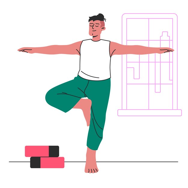 Ilustración del concepto de la práctica del yoga