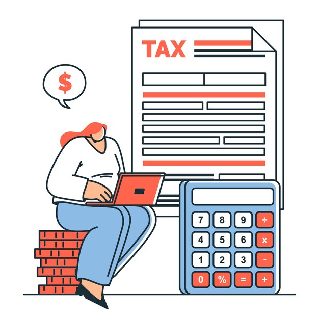 Ilustración del concepto de preparación de impuestos