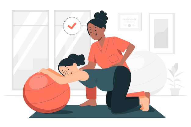 Ilustración del concepto de preparación para el parto