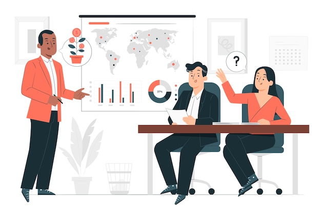 Ilustración del concepto de la presentación al inversor