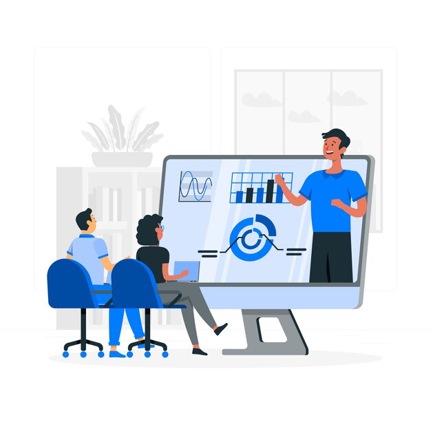 Ilustración del concepto de presentación digital