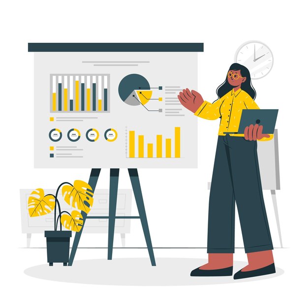 Ilustración del concepto de presentación