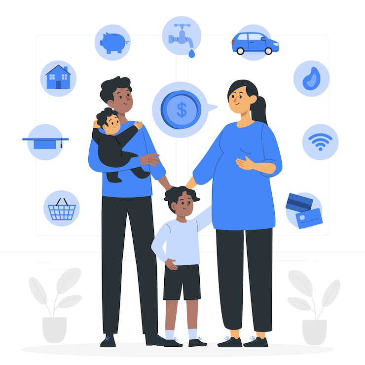 Vector gratuito ilustración del concepto de presupuesto familiar