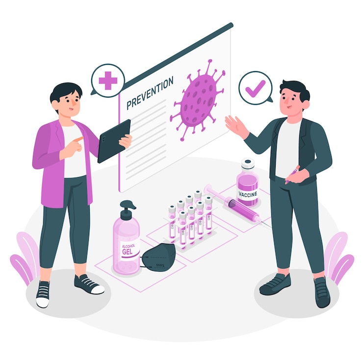 Vector gratuito ilustración del concepto de prevención de enfermedades
