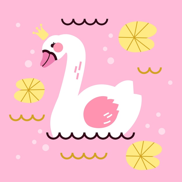 Vector gratuito ilustración con concepto princesa cisne