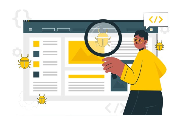 Ilustración del concepto de probador de software