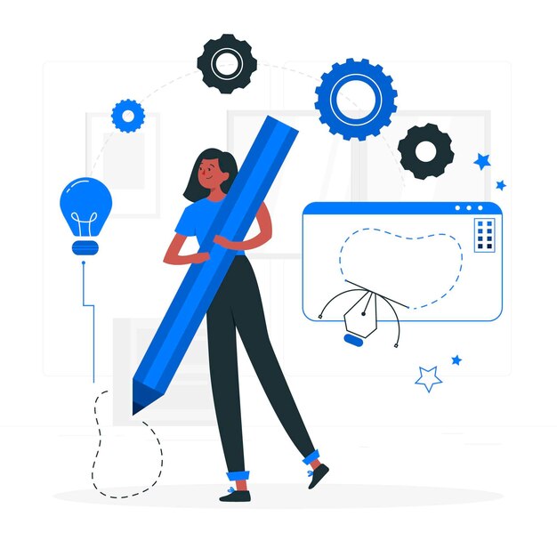 Ilustración del concepto de proceso de creación