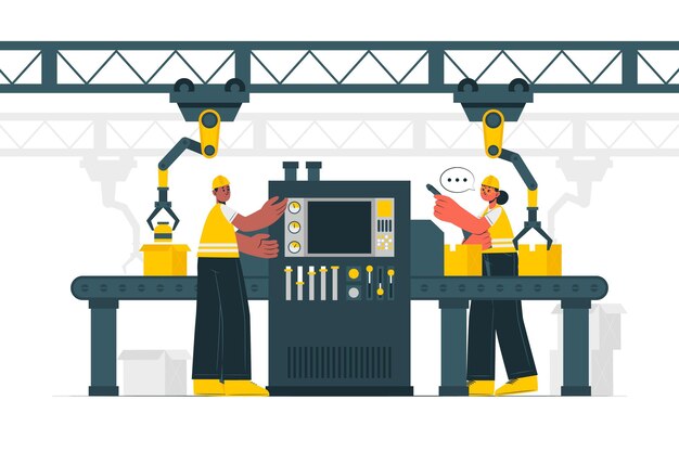 Ilustración del concepto de proceso de fabricación