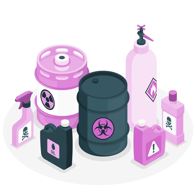 Ilustración del concepto de productos químicos tóxicos