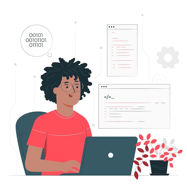 Ilustración del concepto de programador
