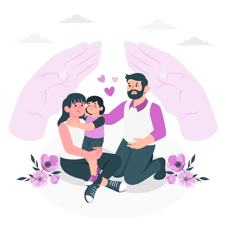 Vector gratuito ilustración del concepto de protección familiar