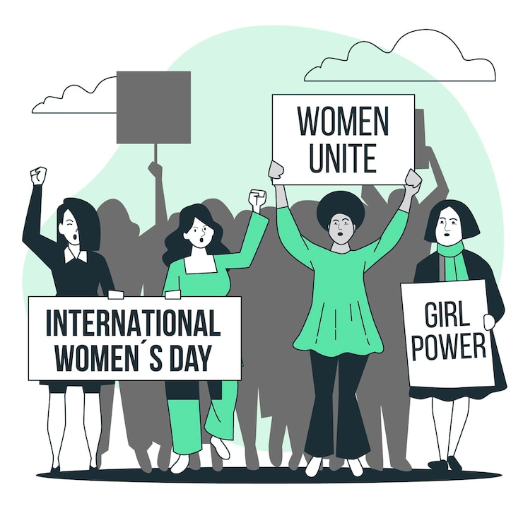 Vector gratuito ilustración del concepto de protesta del día de la mujer