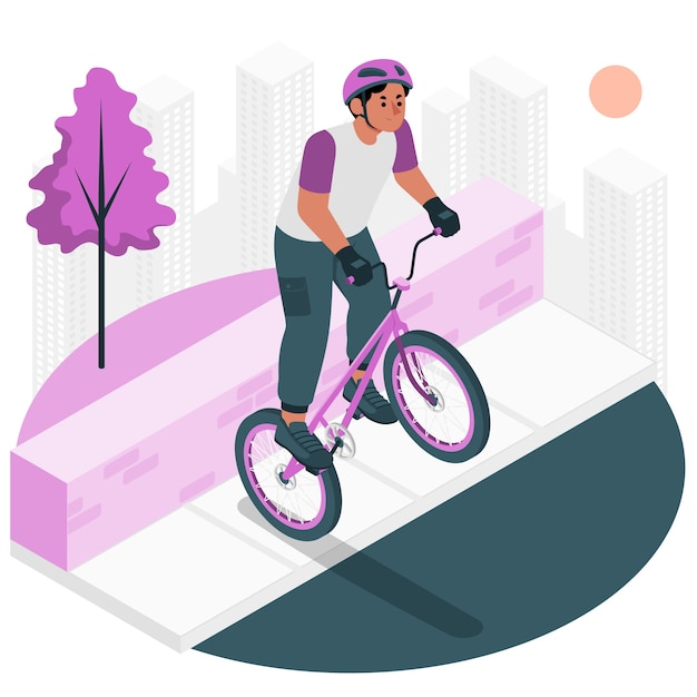 Vector gratuito ilustración del concepto de prueba de bicicleta