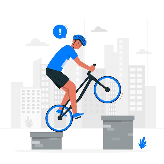 Vector gratuito ilustración del concepto de prueba de bicicleta