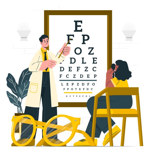 Ilustración del concepto de la prueba ocular