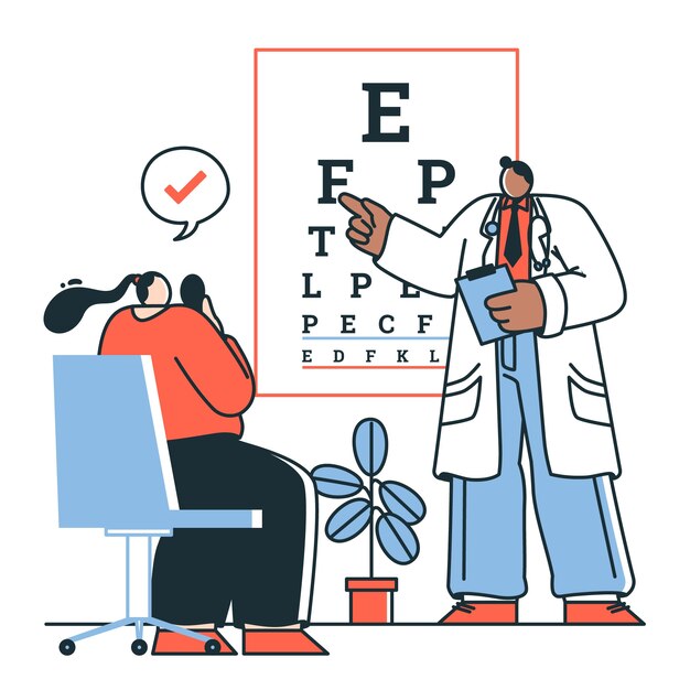 Ilustración del concepto de la prueba ocular