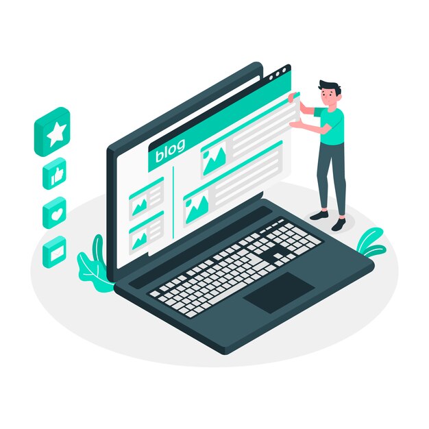 Ilustración del concepto de la publicación del blog