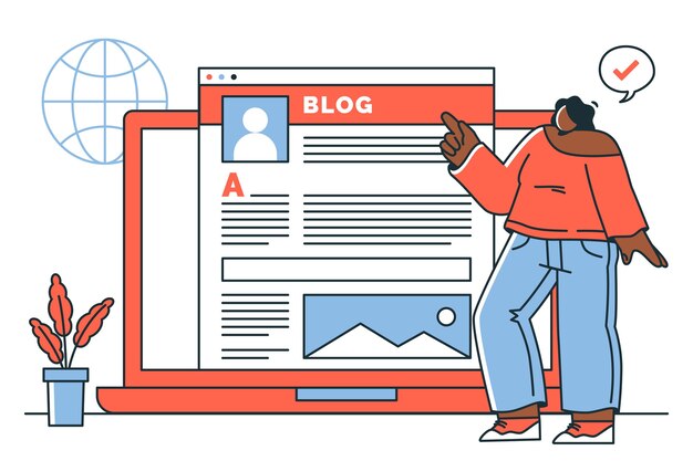 Ilustración del concepto de la publicación del blog