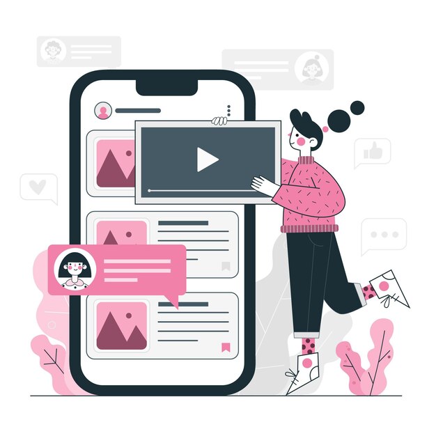 Ilustración del concepto de publicación de blog