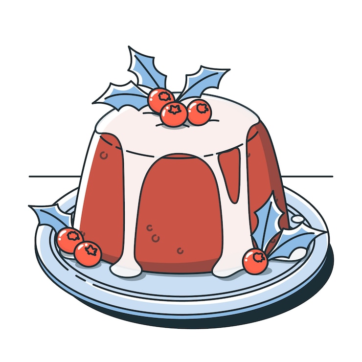 Vector gratuito ilustración del concepto de pudín de navidad